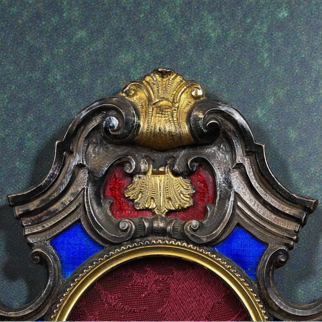 Cornice in Argento Con Parti in Vermeil e Smalto - Italia XX Secolo-photo-1